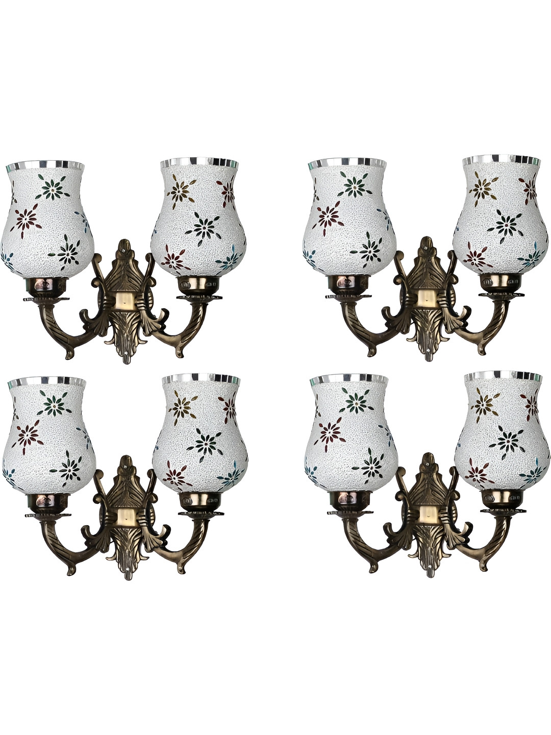 

Afast White & Bronze 4 Pieces Printed Abstract Shaped Metal Contemporary Wall Lamps