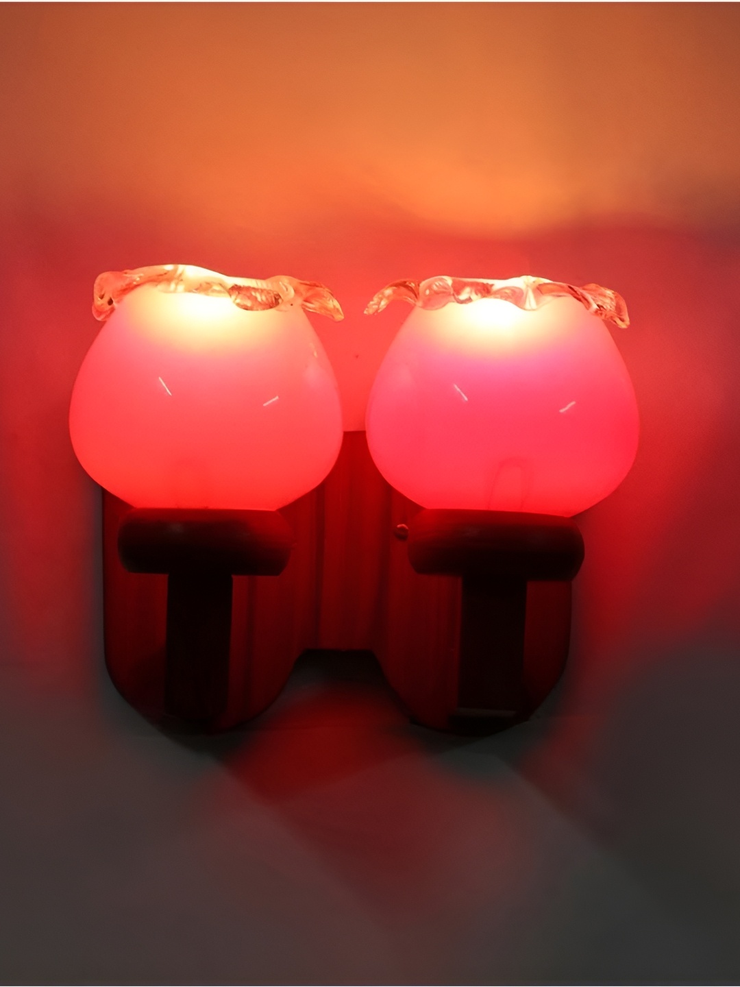 

Afast Pink & Red Abstract Shaped Wood Contemporary Wall Lamp