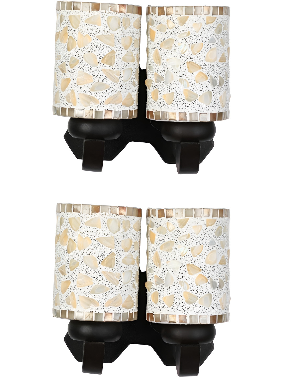 

Afast Gold-Toned & White 2 Pieces Printed Cylinder Shaped Wood Contemporary Wall Lamps