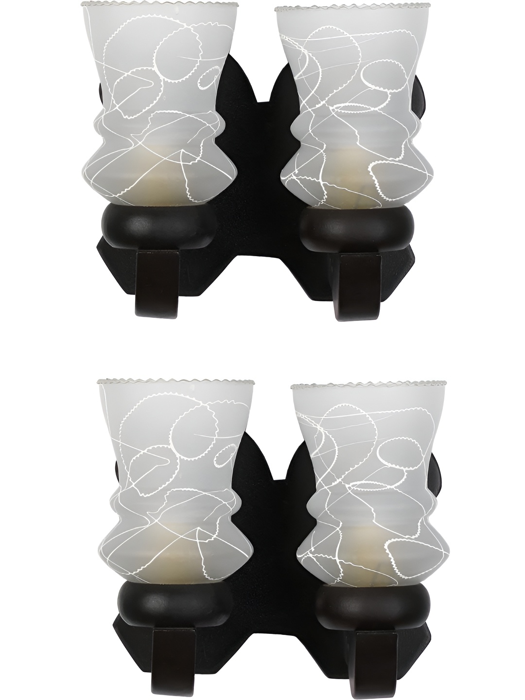 

Afast White & Black 2 Pieces Printed Abstract Shaped Wood Contemporary Wall Lamps