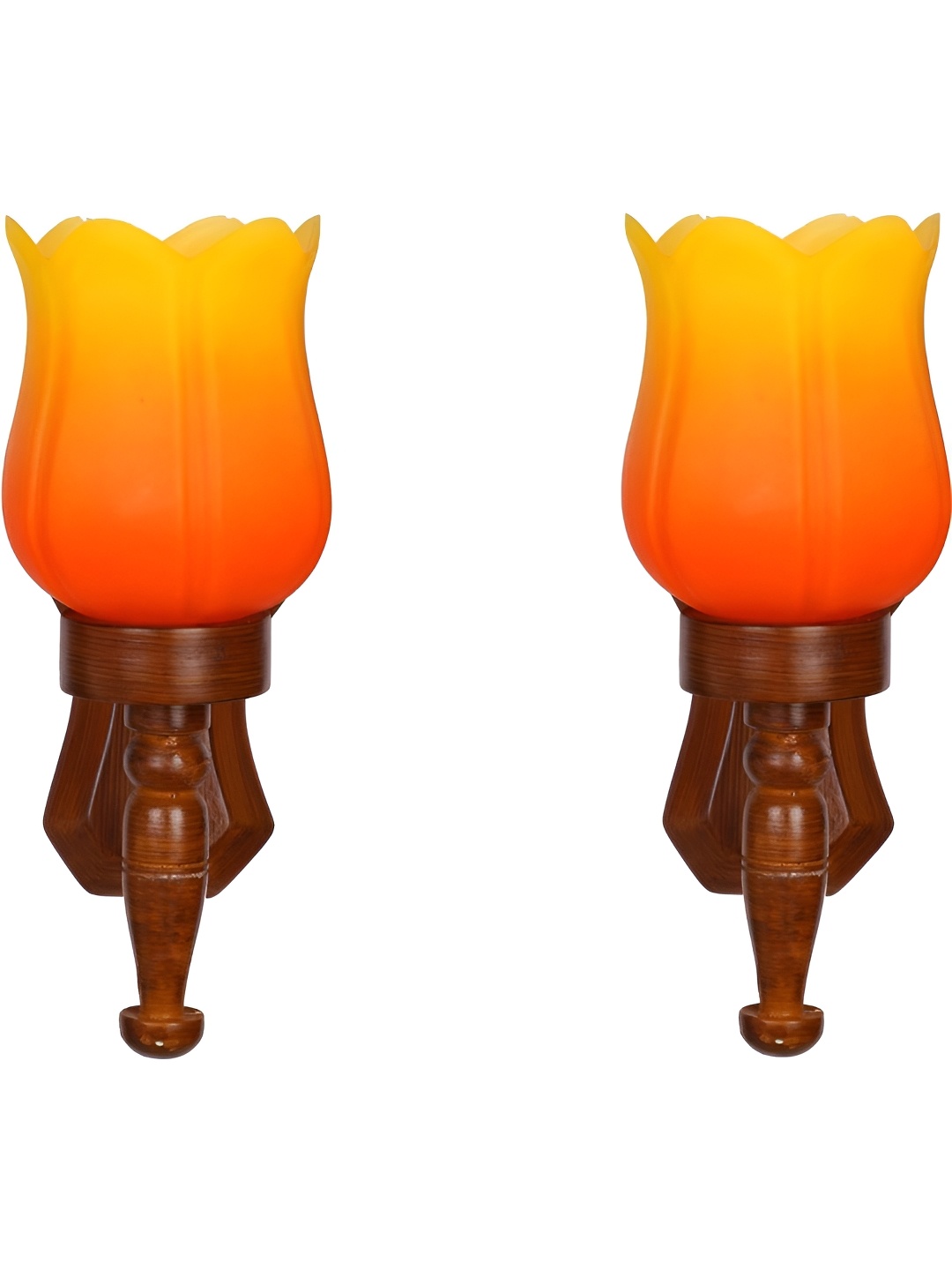 

Afast Orange & Yellow 2 Pieces Abstract Shaped Wood Contemporary Wall Lamps