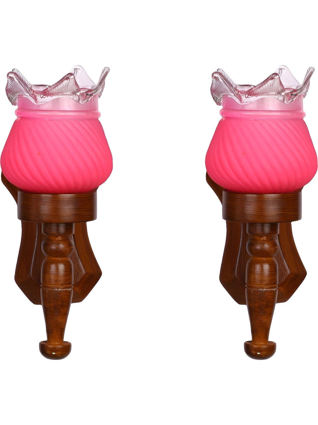 

Afast Pink & Brown 2 Pieces Abstract Shaped Wood Contemporary Wall Lamps