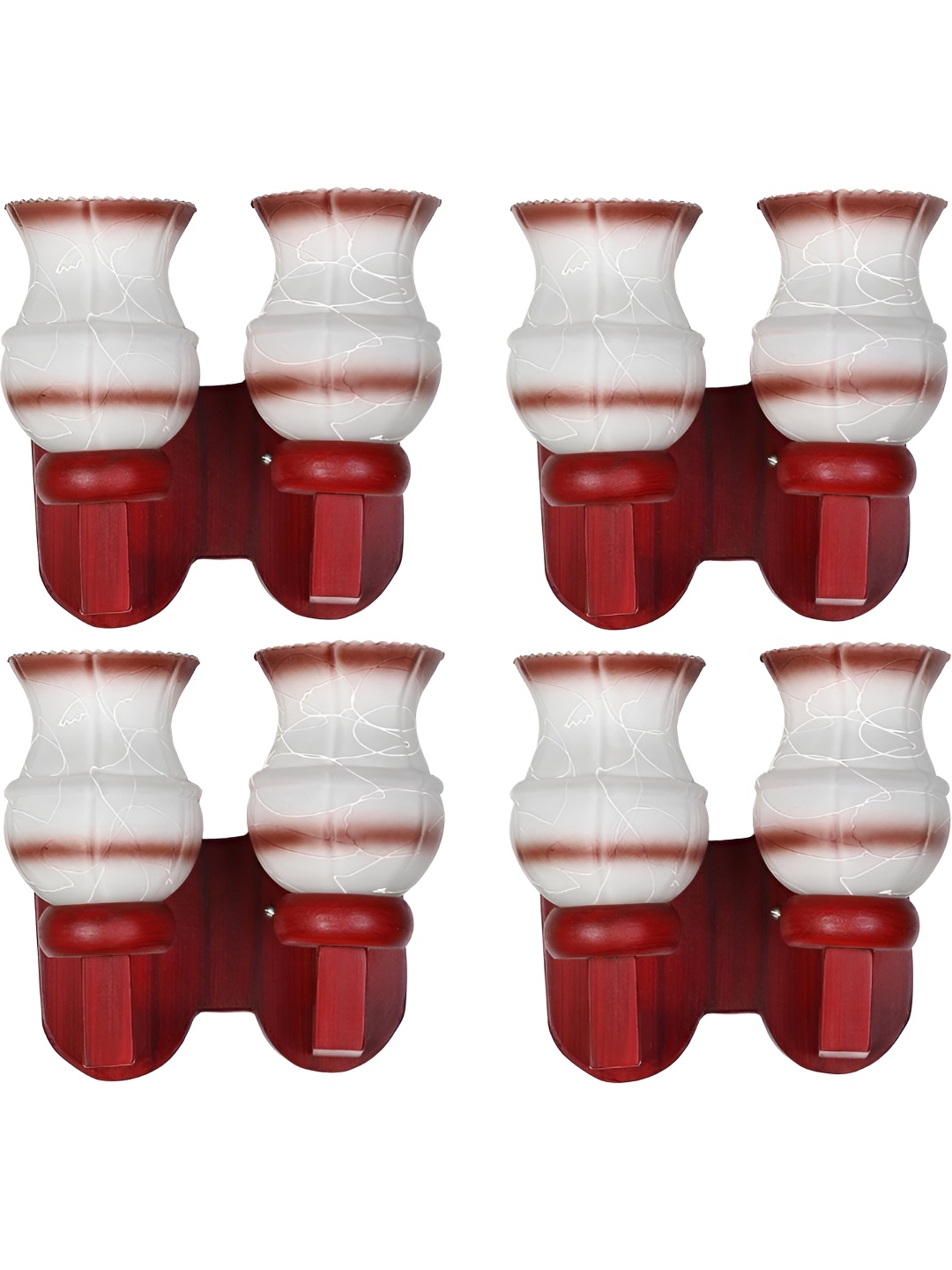 

Afast White & Brown 4 Pieces Printed Abstract Shaped Wood Contemporary Wall Lamps