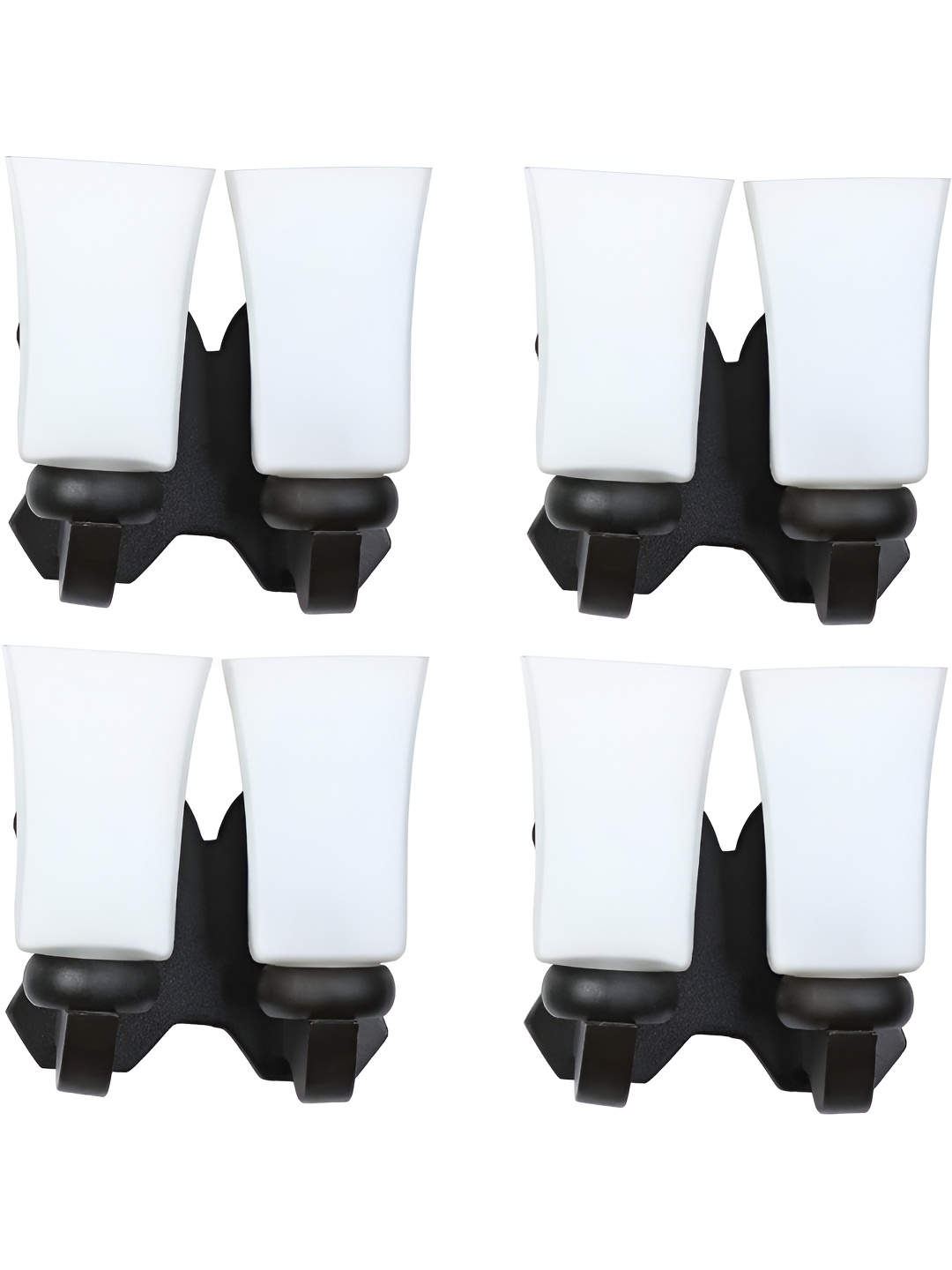 

Afast White & Black 4 Pieces Abstract Shaped Wood Contemporary Wall Lamps