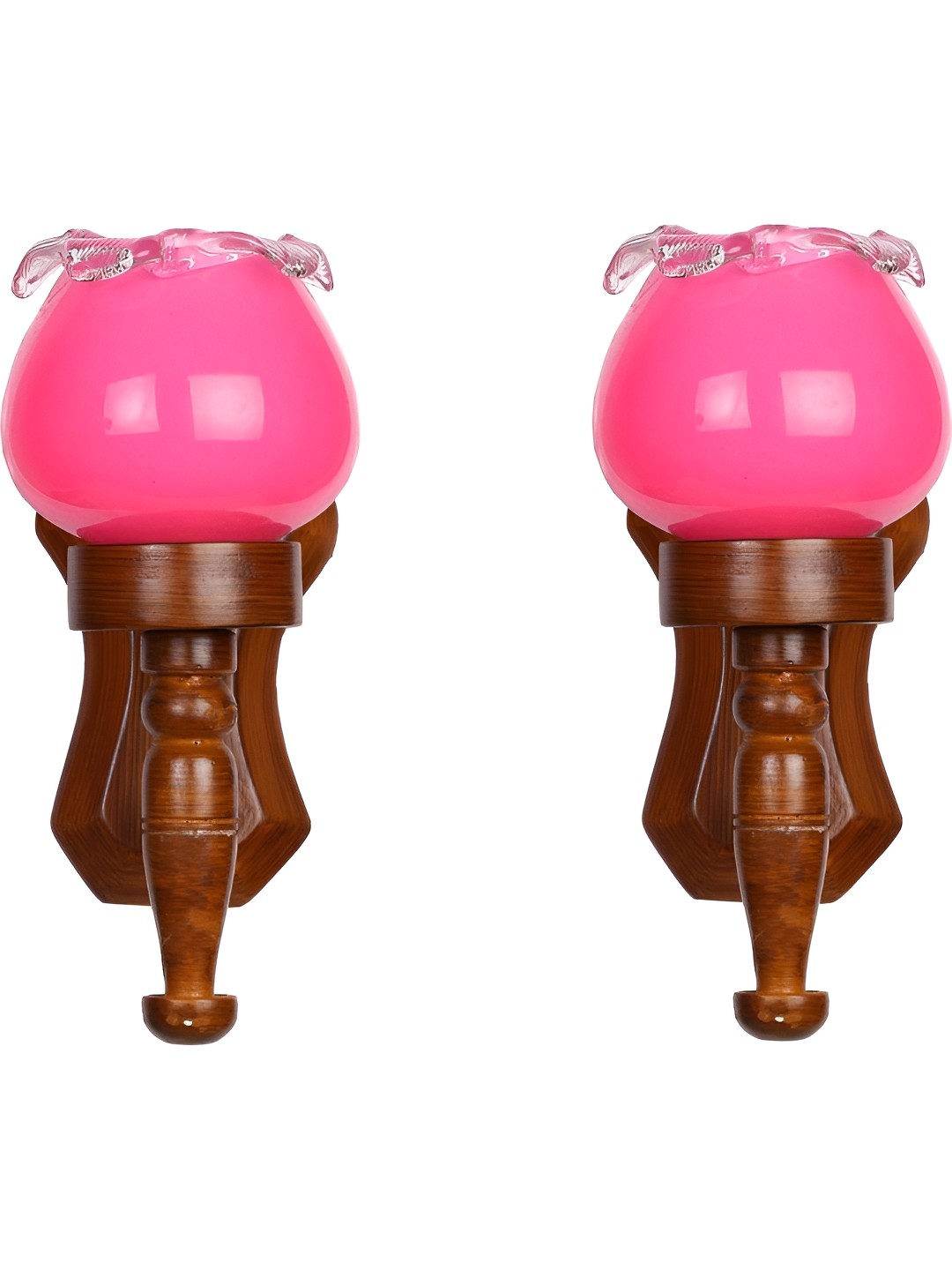 

Afast Pink & Brown 2 Pieces Abstract Shaped Wood Contemporary Wall Lamps