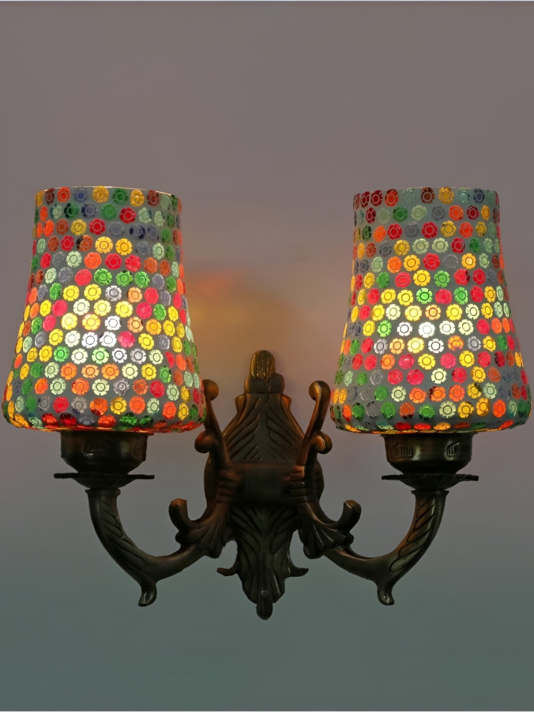 

Afast White & Bronze Printed Abstract Shaped Metal Contemporary Wall Lamp