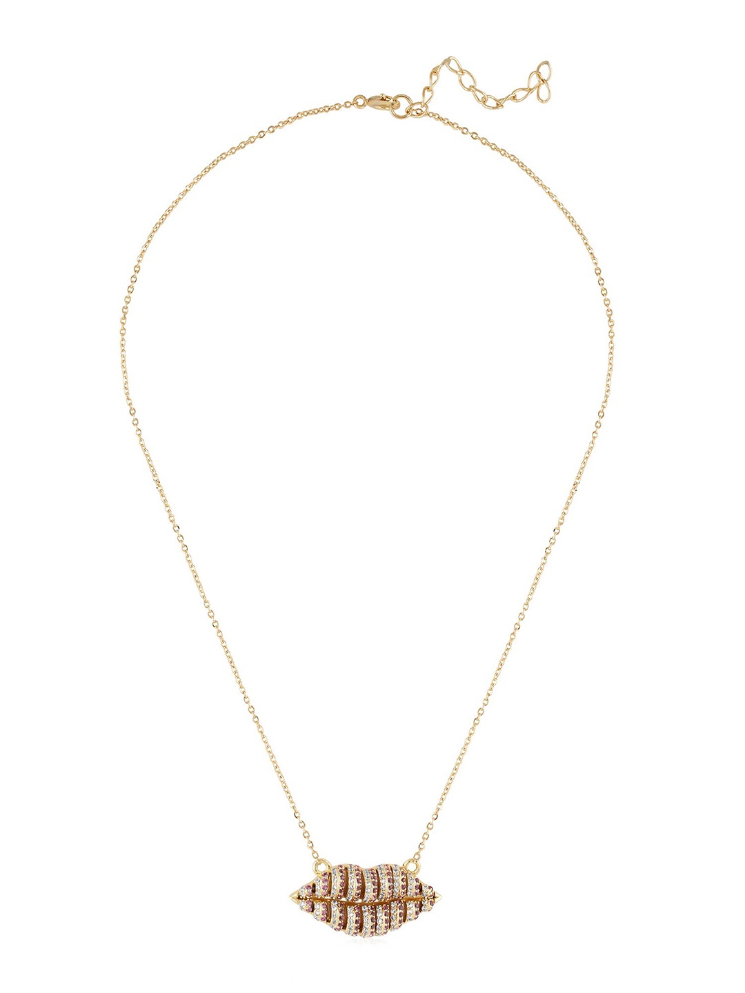 

Isharya Brass 18KT Gold-Plated Stone Studded Pout Link Chain