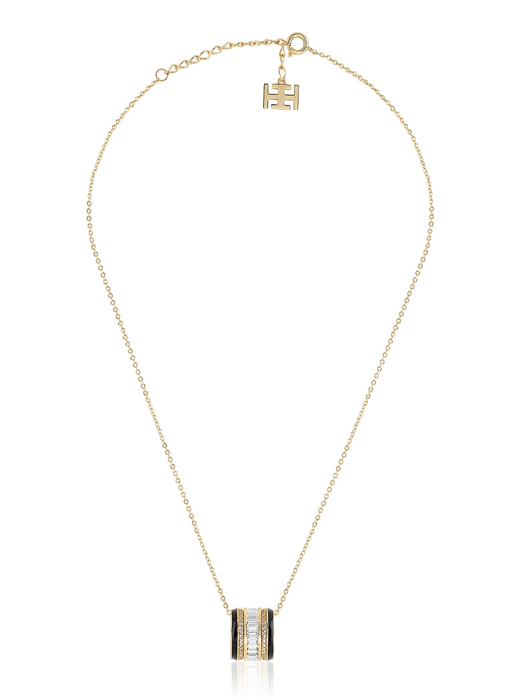 

Isharya 18Kt Gold-Plated Artificial Stones Minimal Chain, Black