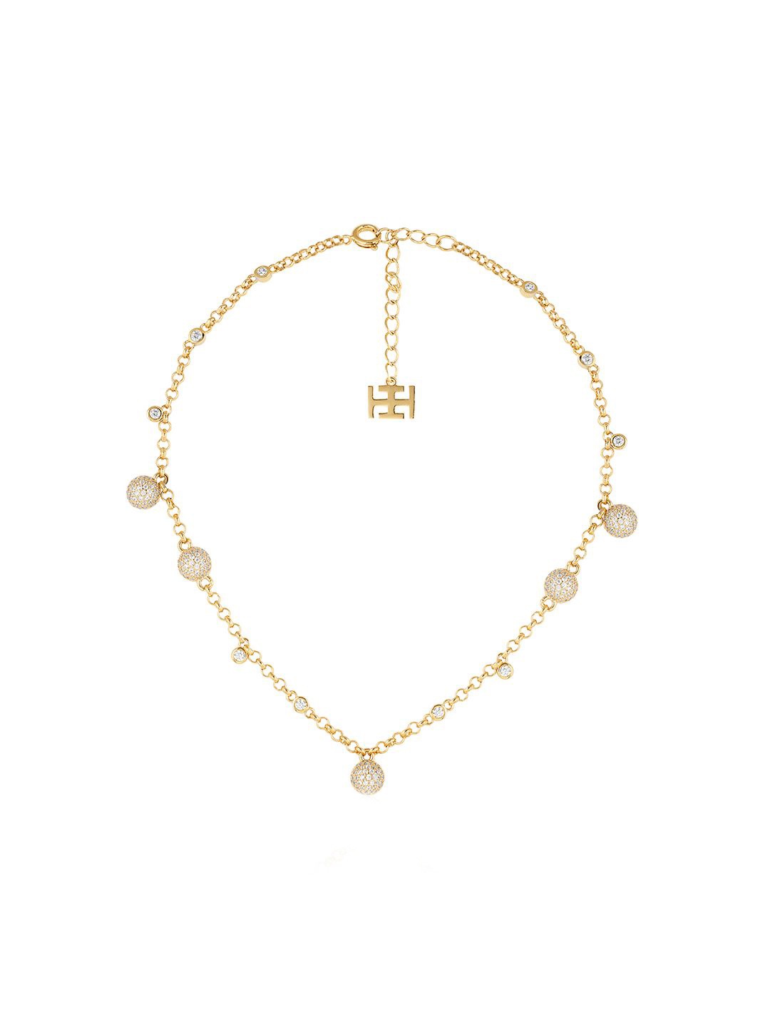 

Isharya Brass 18KT Gold-Plated Stone Studded Disco Galaxy Choker Necklace