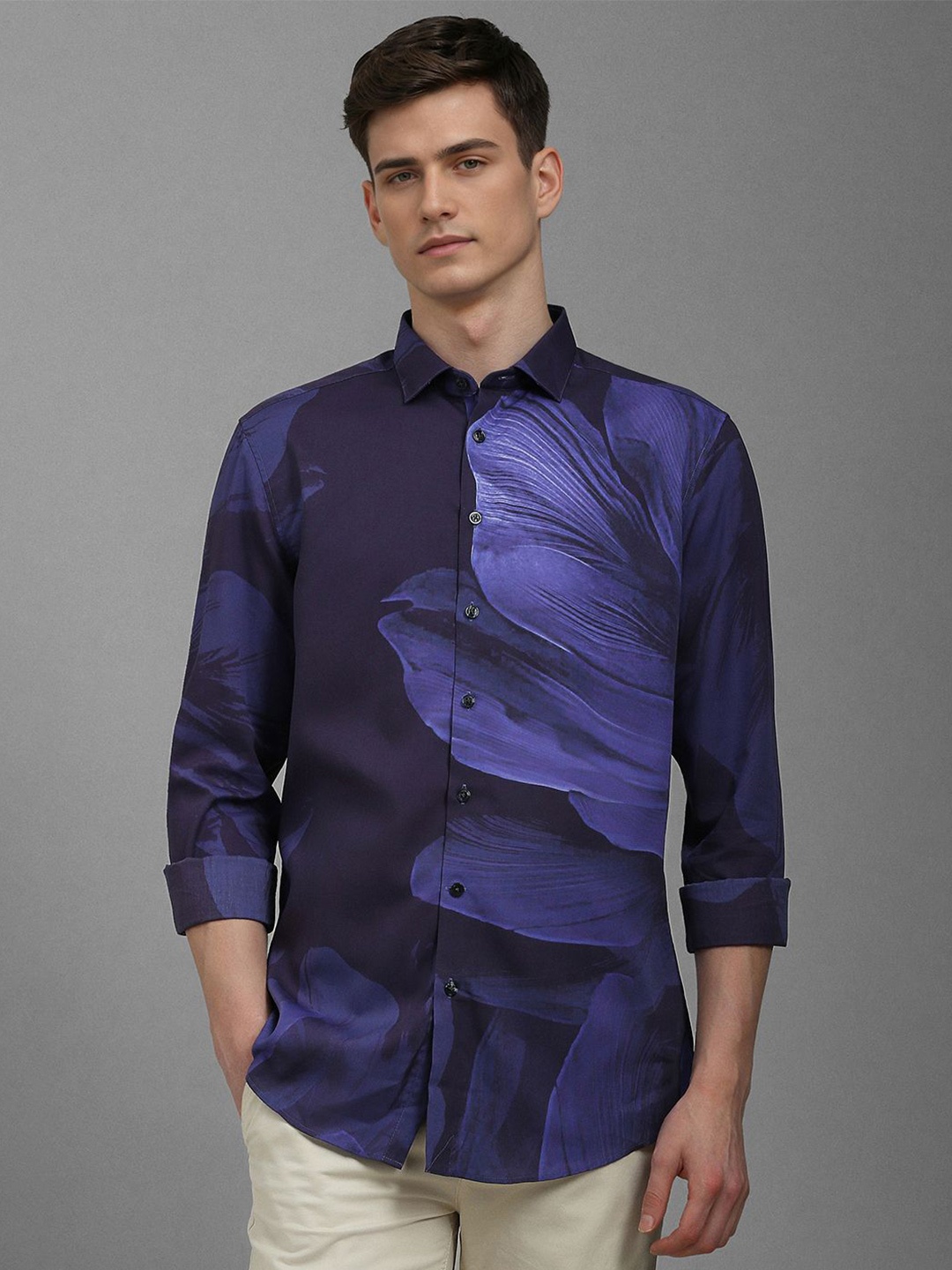 

Louis Philippe Sport Men Abstract Printed Pure Cotton Casual Shirt, Purple
