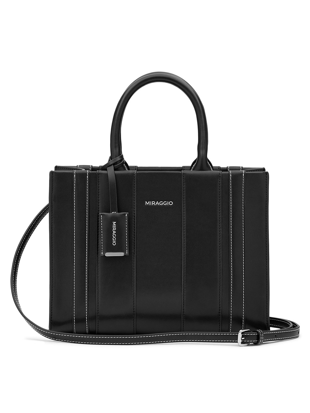 

Miraggio Black Pu Glenn Satchel Bag