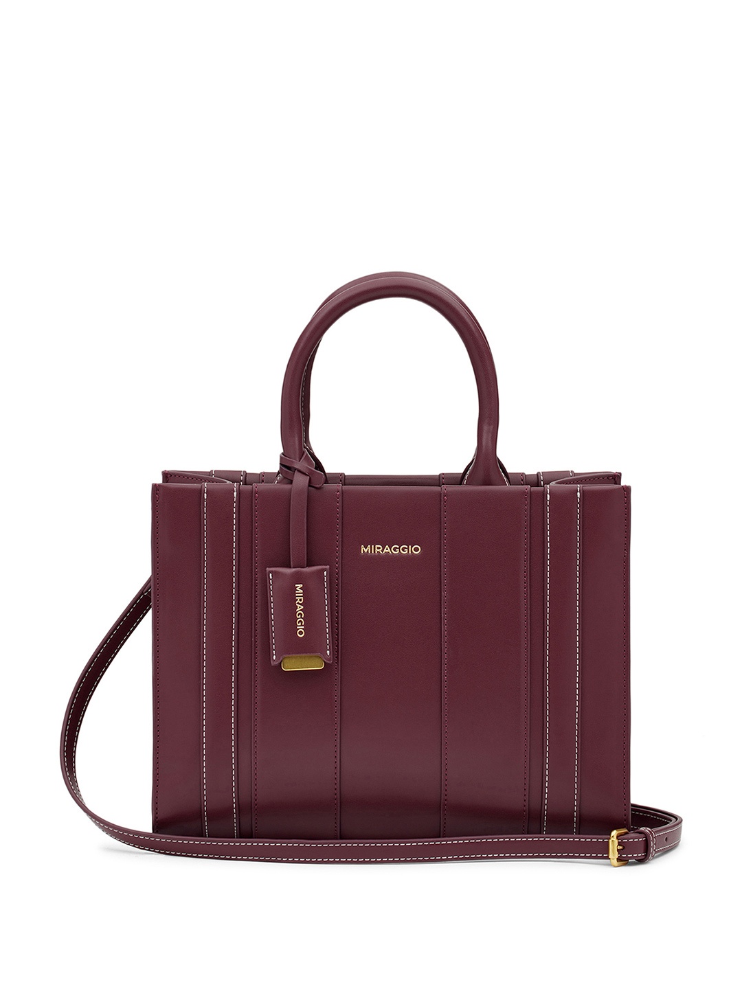 

Miraggio Deep Red Pu Glenn Satchel Bag, Maroon