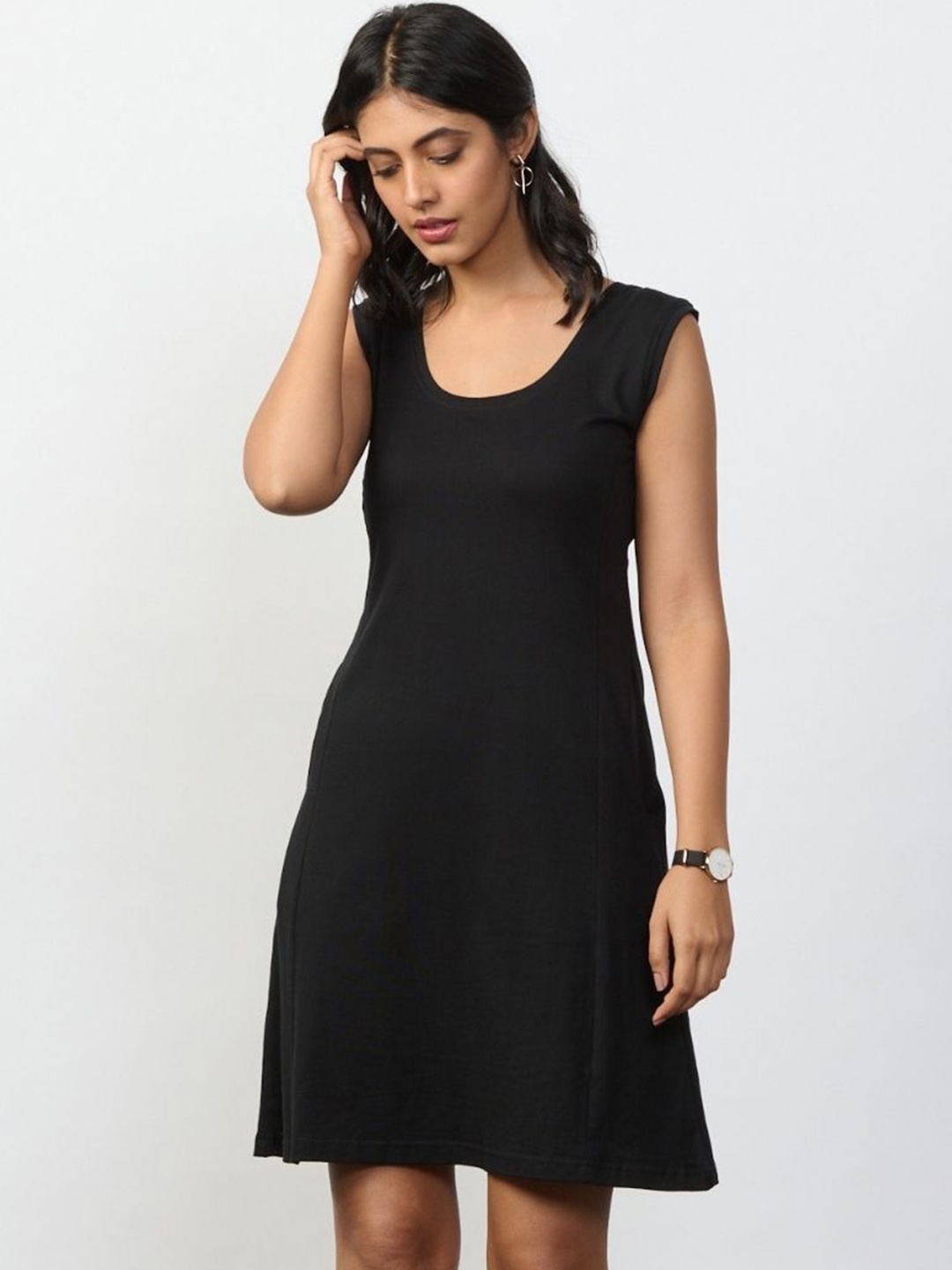 

Creatures of Habit Women Organic Cotton Pima Panel Dress, Black