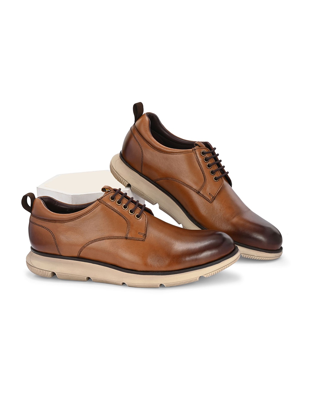 

Harrykson London Men Leather Lace-Up Derbys, Tan