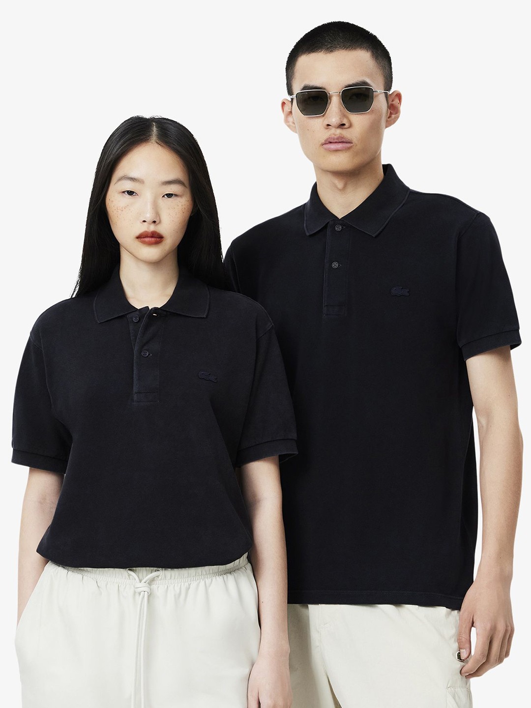 

Lacoste Unisex Solid Polo Collar Cotton T-shirt, Black
