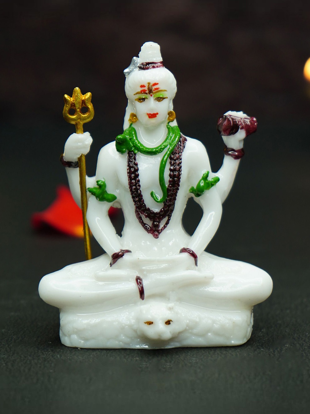 

Ekhasa White & Green Lord Shiva For Car Dashboard