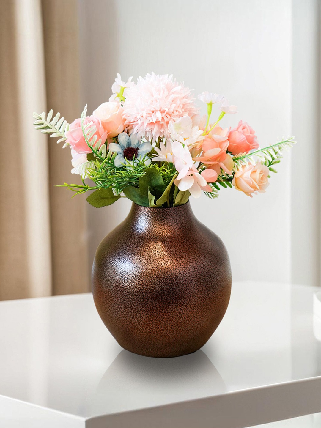 

Ekhasa Copper-Toned Textured Unbreakable Flower Vases