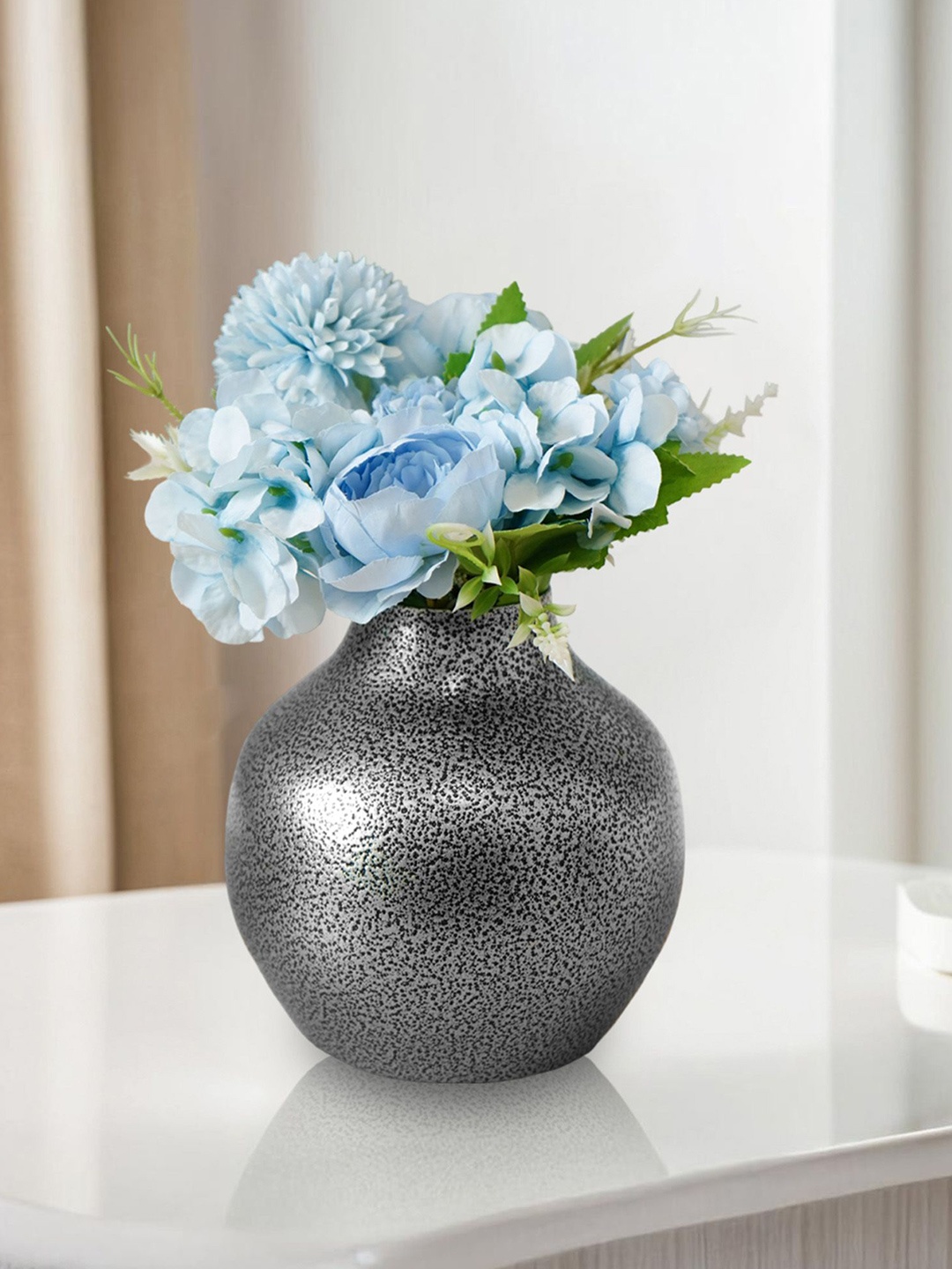 

Ekhasa Unbreakable Metallic Silver Flower Vase
