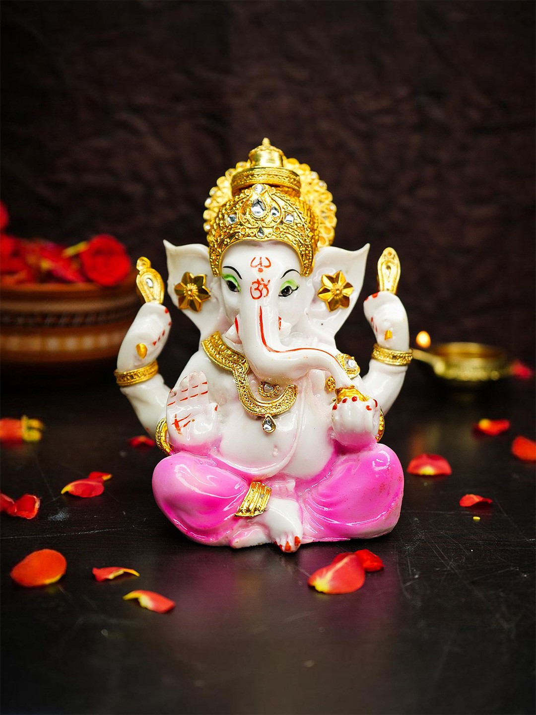 

Ekhasa White & Pink Lord Ganesha Showpiece