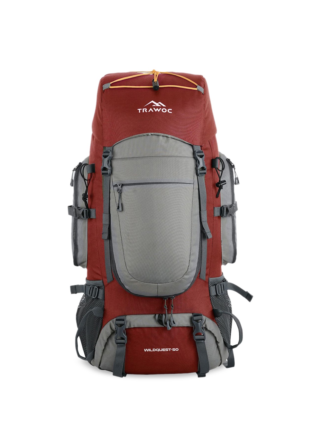 

TRAWOC WILDQUEST solid 50L Rucksack for with shoe and laptop compartment, Maroon