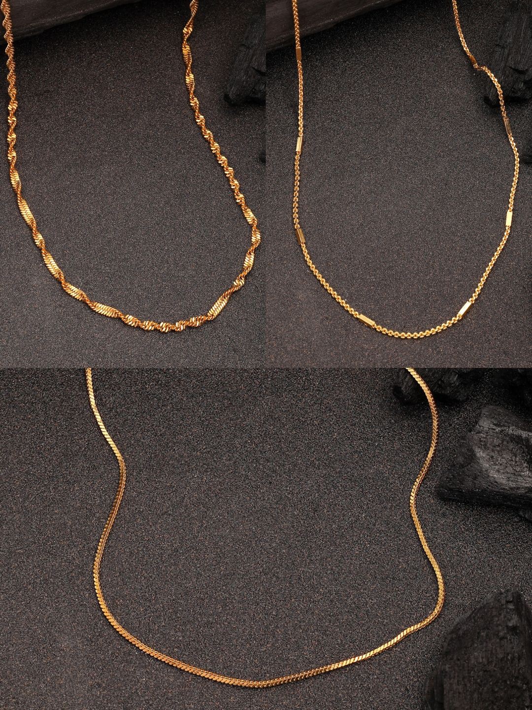 

NVR Women Set of 3 Gold-Plated Minimal Chain