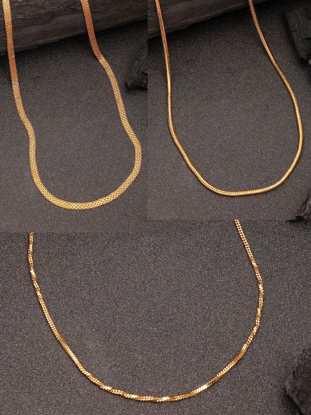 

NVR Women Set of 3 Gold-Plated Minimal Chain