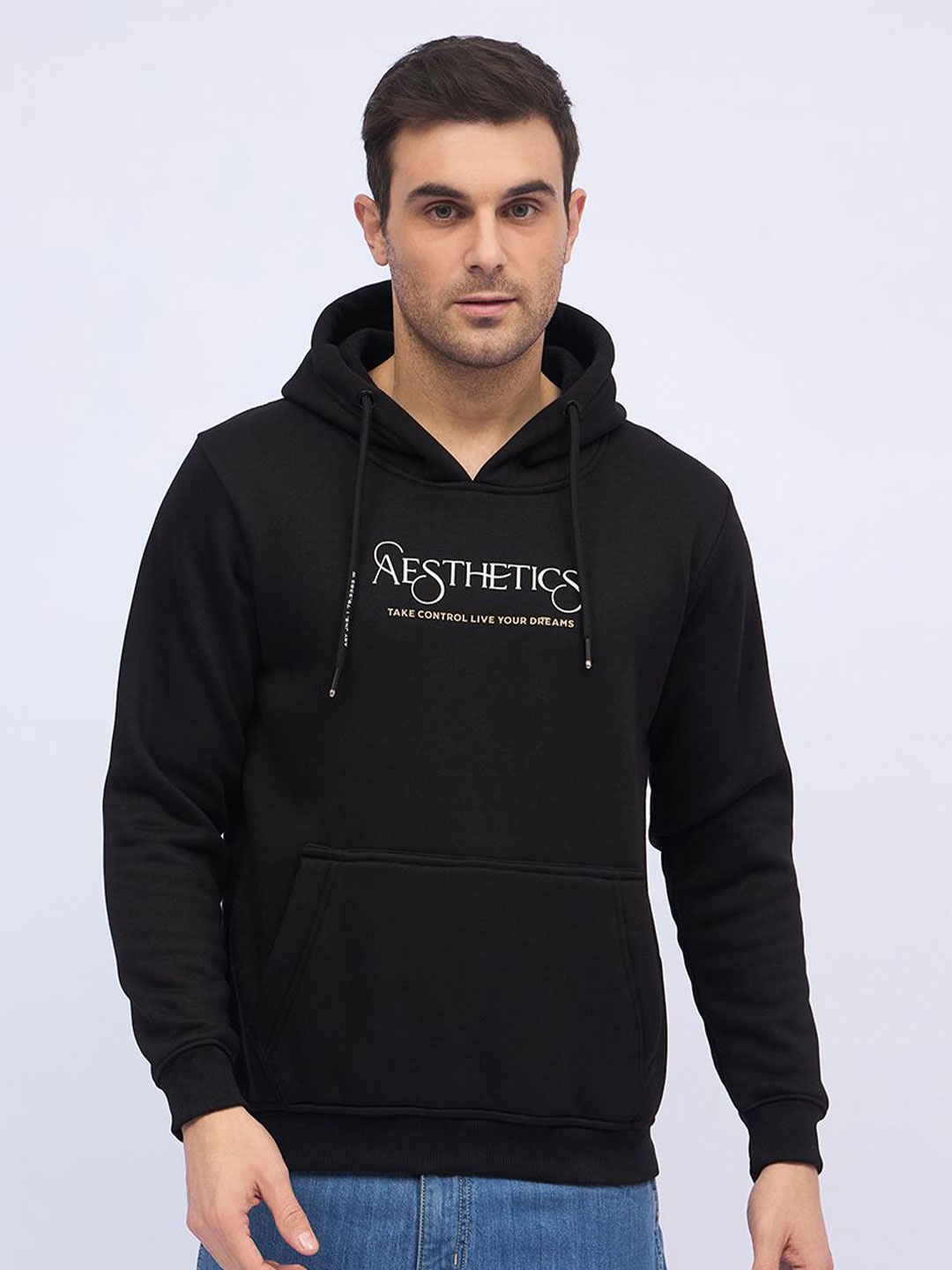 

ARRAY Men Printed Hooded Storm-Fit Pullover Sweatshirt, Black