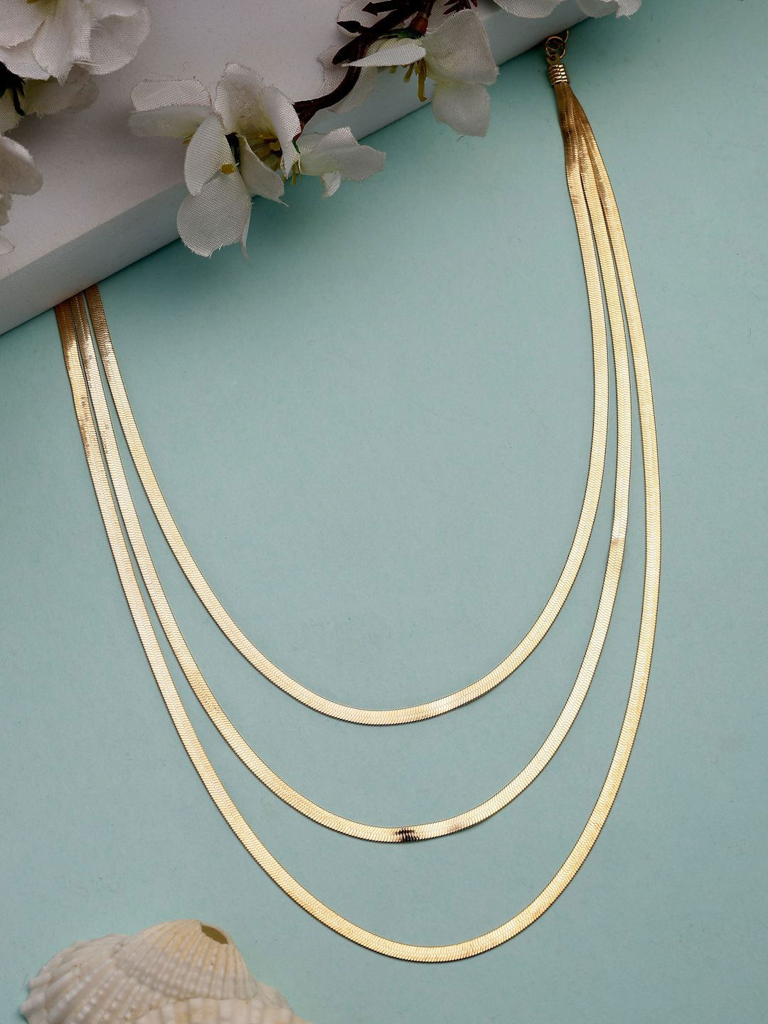 

NVR Women Gold-Plated Minimal Layered Chain