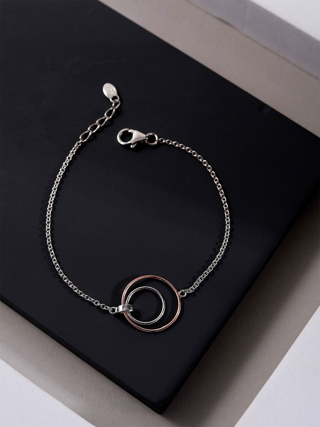 

DIAVO Sleek Circlet Duo Rose Gold-Plated Silver Wraparound Bracelet