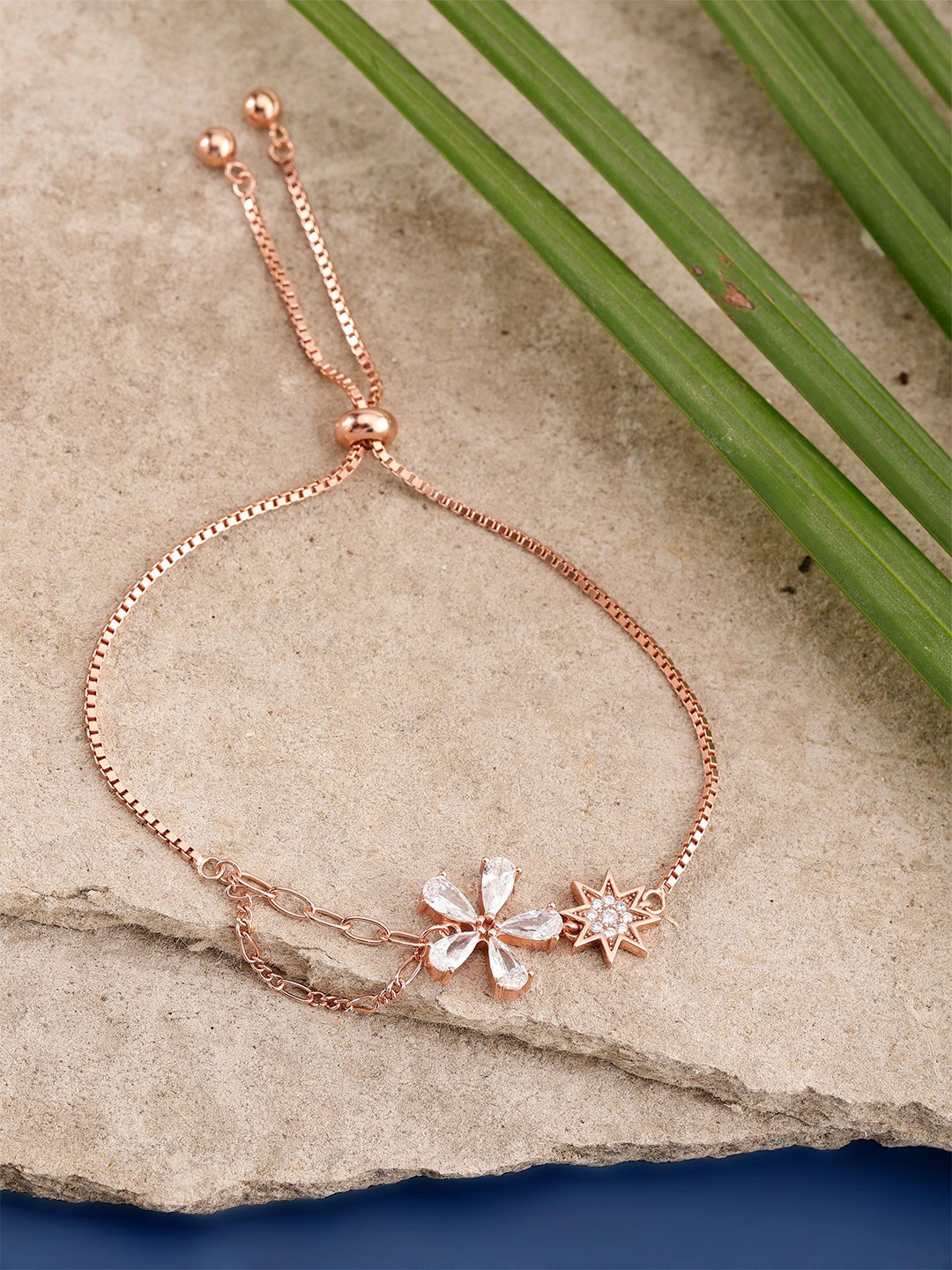 

DIAVO The Evangeline Fashion Rose Gold-Plated Silver Cubic Zirconia Wraparound Bracelet