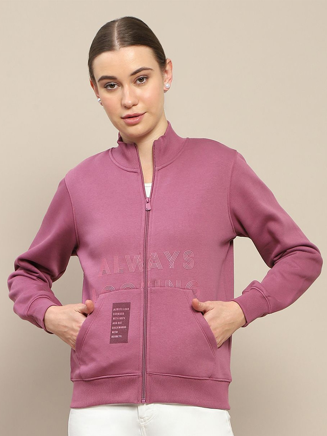 

Madame Women Zipper Sweatshirt, Mauve