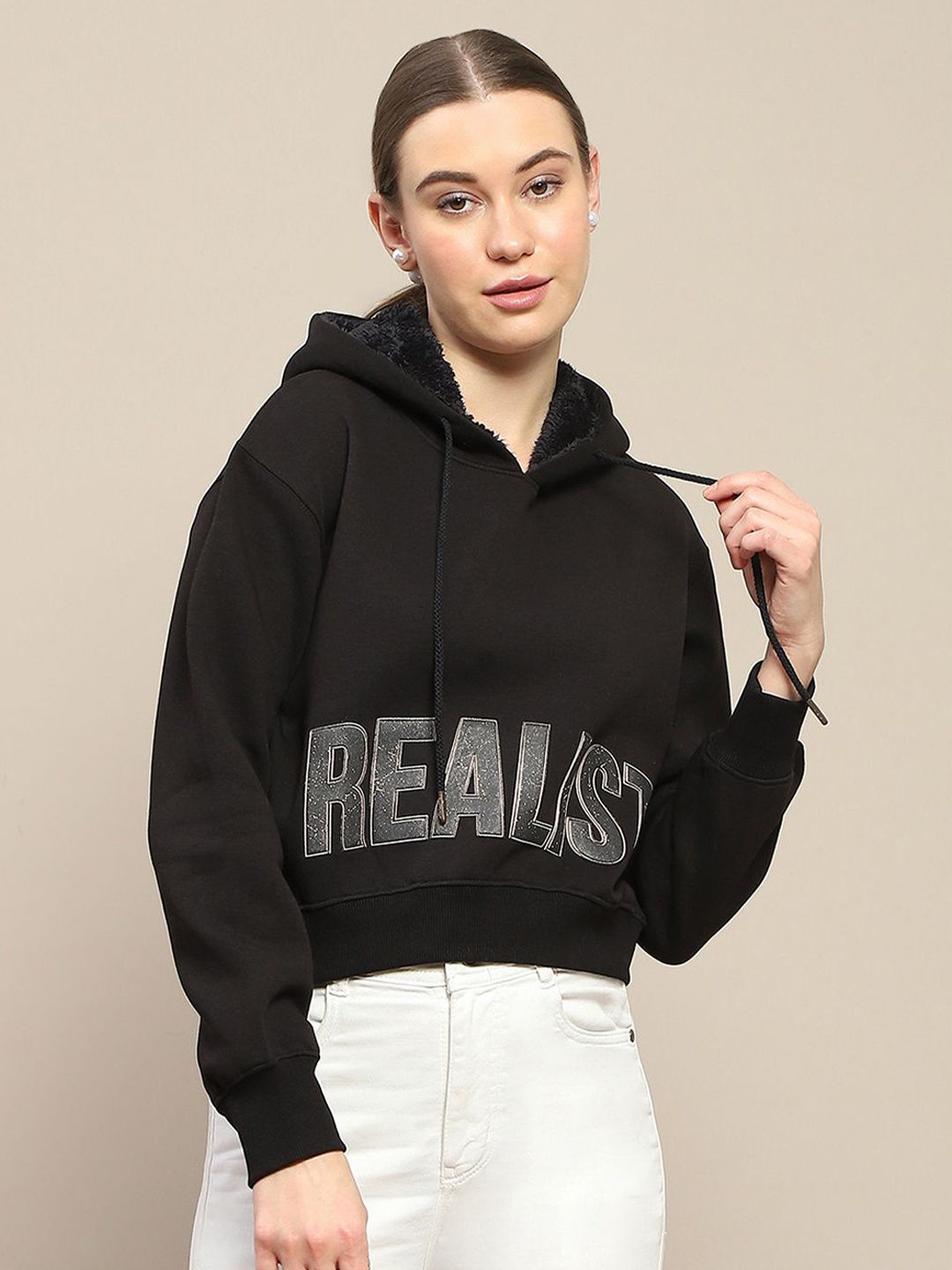 

Madame Women Printed Sweatshirt, Black