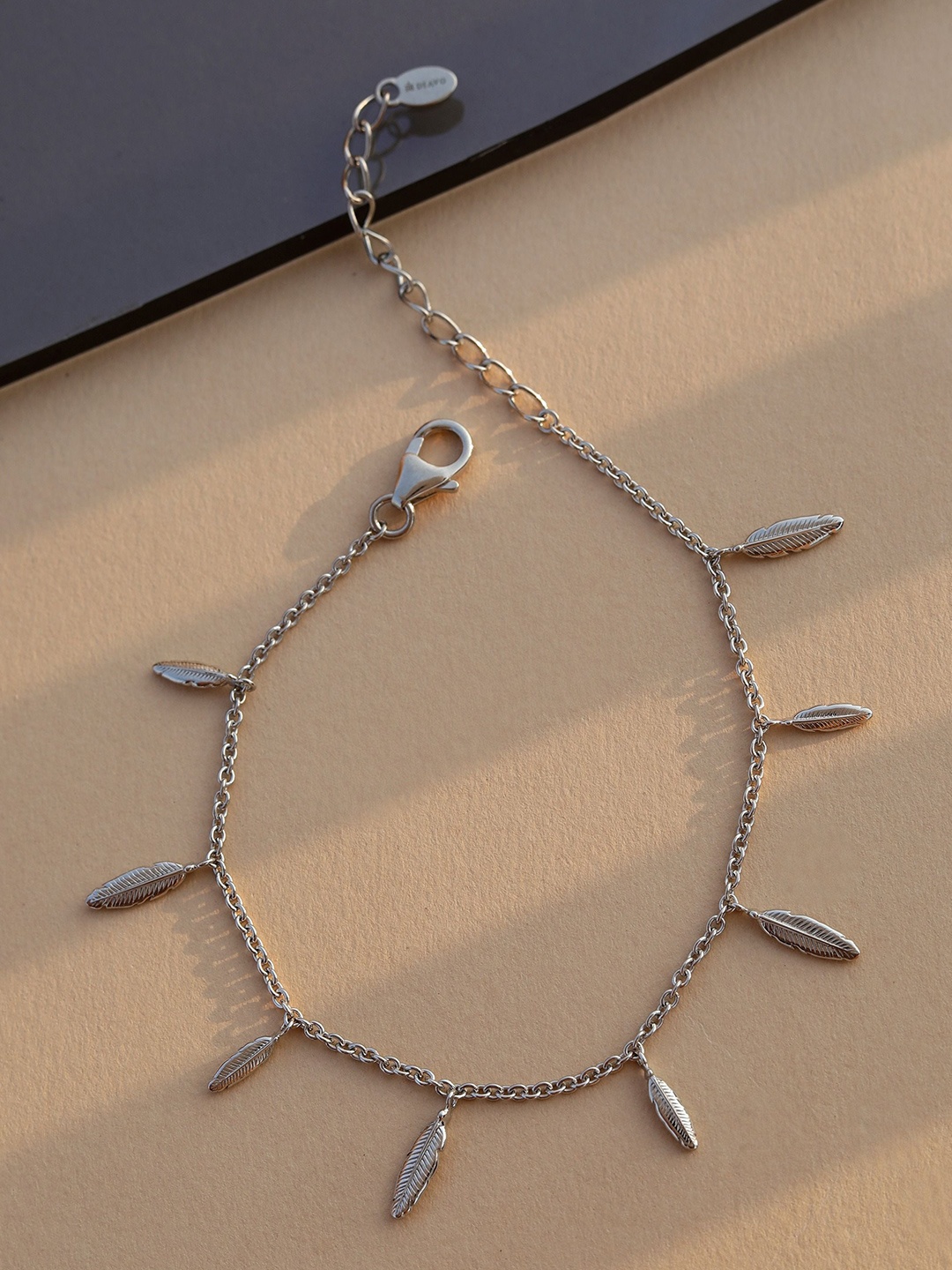 

DIAVO Cascading Leafy Elegance Silver Link Bracelet