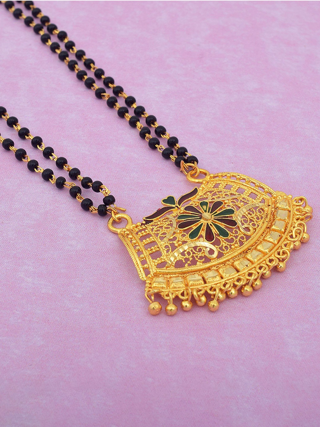 

MEMOIR Gold-Plated Stone Studded & Beaded Mangalsutra