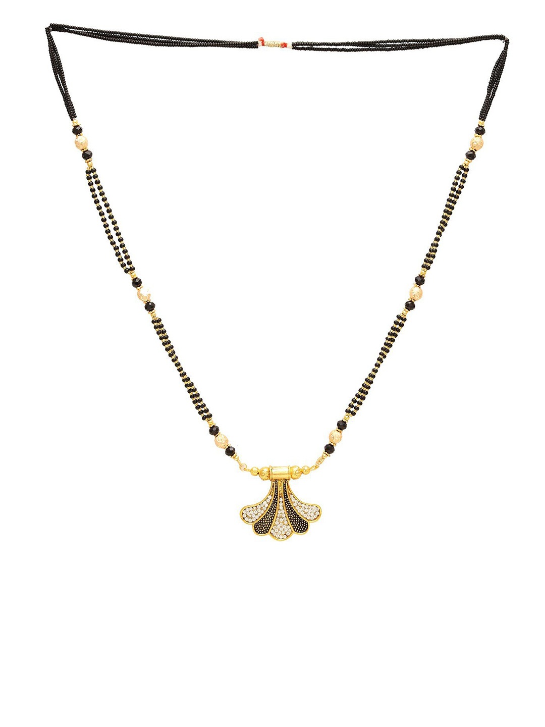 

MEMOIR Gold-Plated Artificial Stone Studded & Beaded Mangalsutra