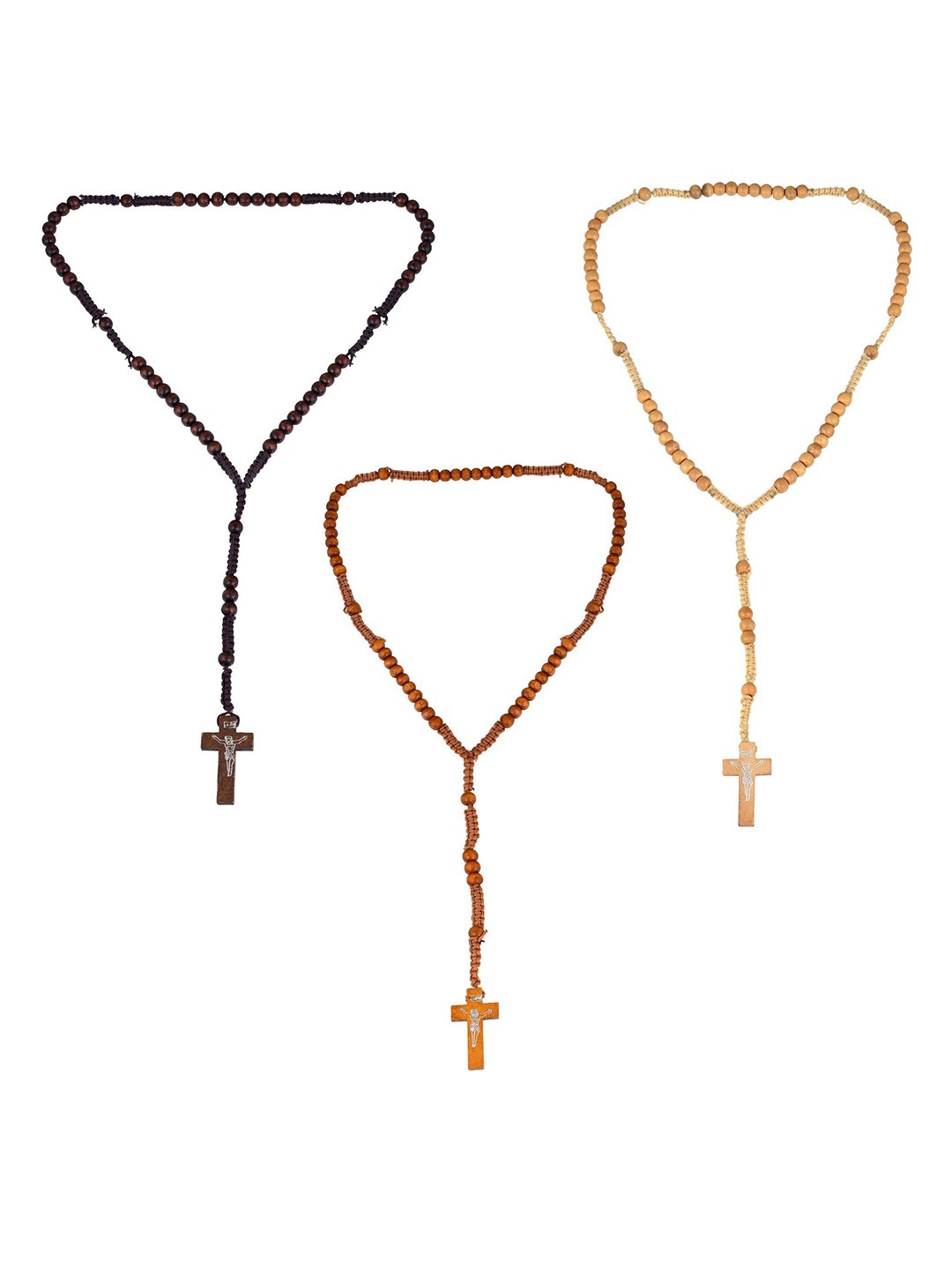 

MEMOIR Pack Of 3 Cross Chain, Brown