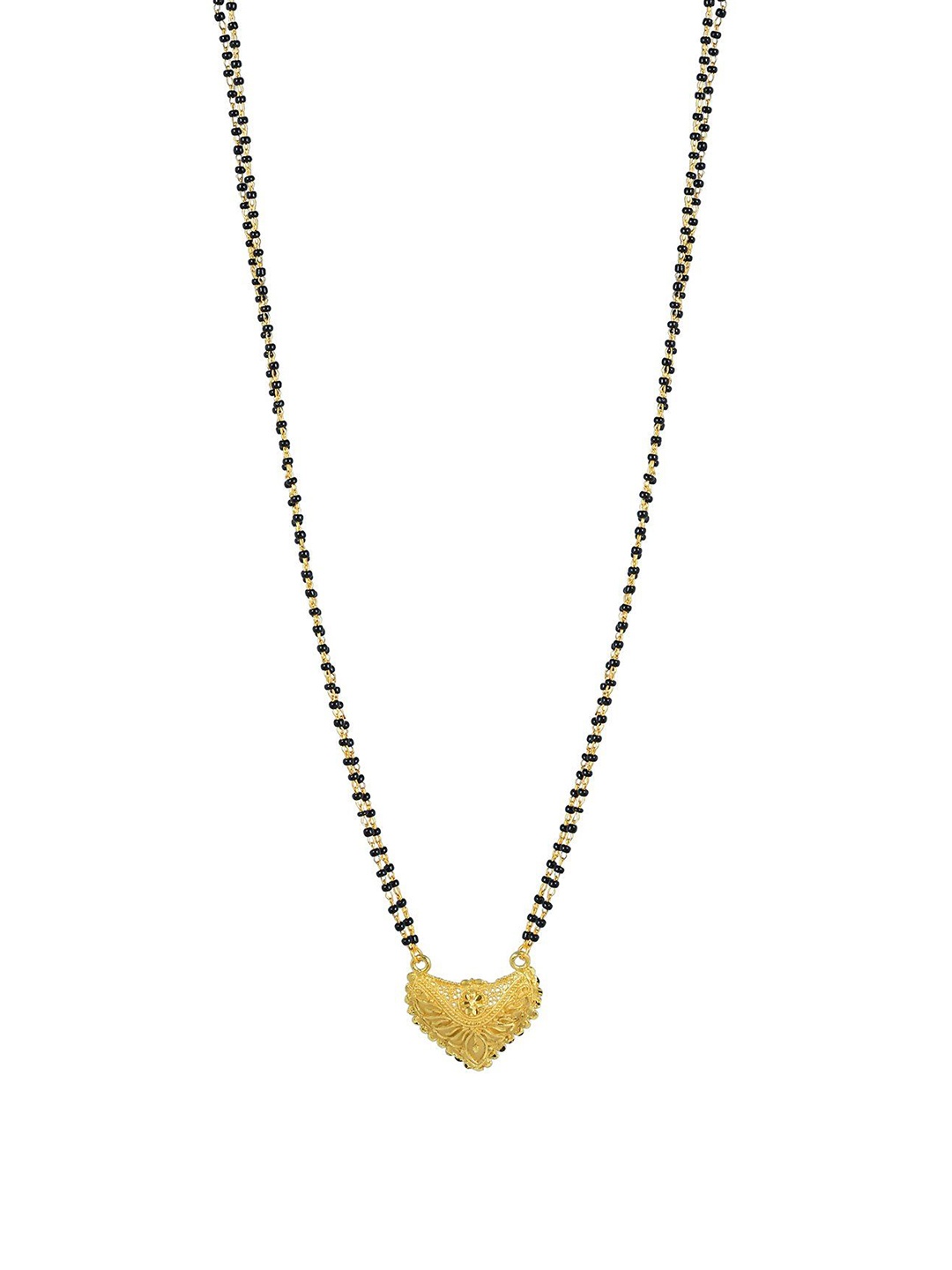 

MEMOIR 24 KT Gold-Plated & Artificial Beads Beaded Mangalsutra