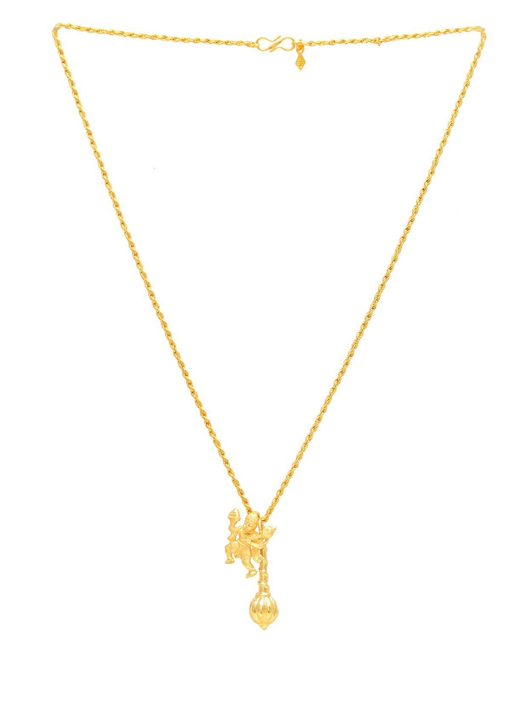 

MEMOIR Unisex Gold -Plated Lord Hanuman Pendant Chain