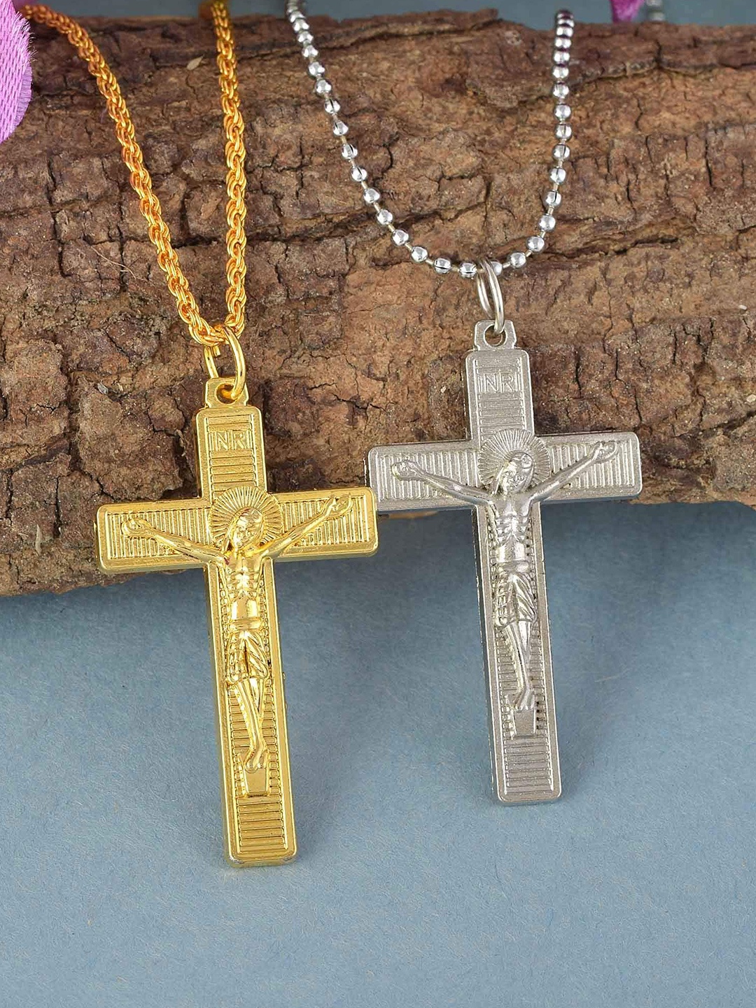 

MEMOIR Set Of 2 Gold & Silver-Plated Contemporary Pendants with Chains