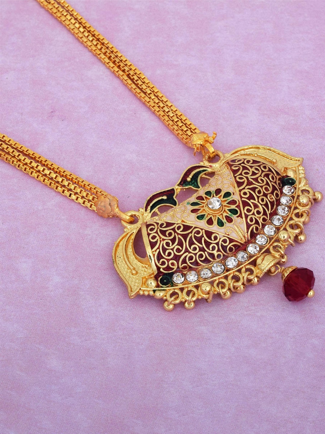 

MEMOIR Gold-Plated Cubic Zirconia Studded Mangalsutra