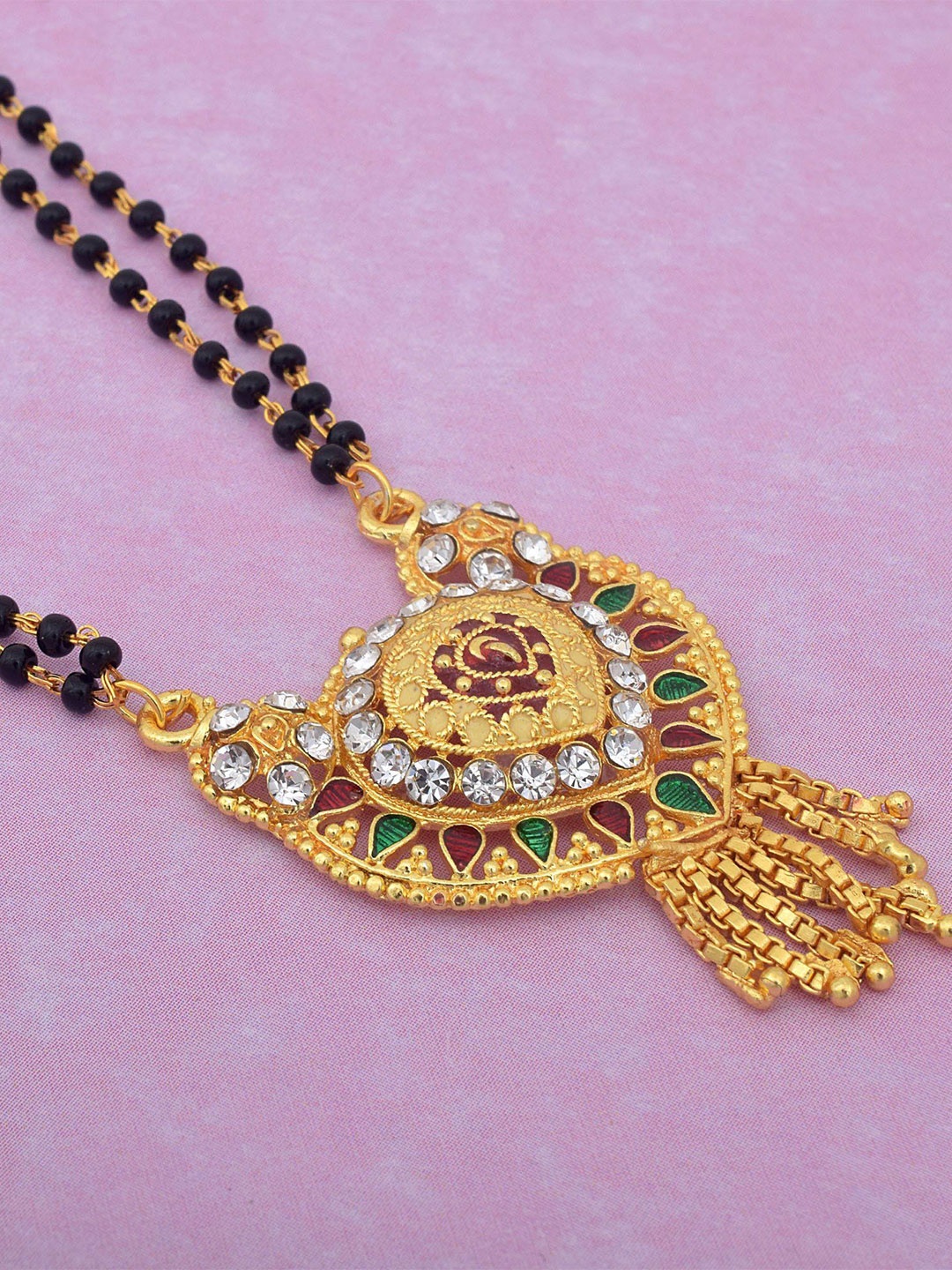 

MEMOIR Gold-Plated Artificial Stones and Beads Mangalsutra