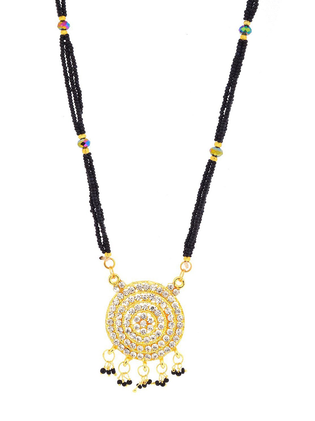 

MEMOIR Gold-Plated Stones Studded & Beaded Mangalsutra