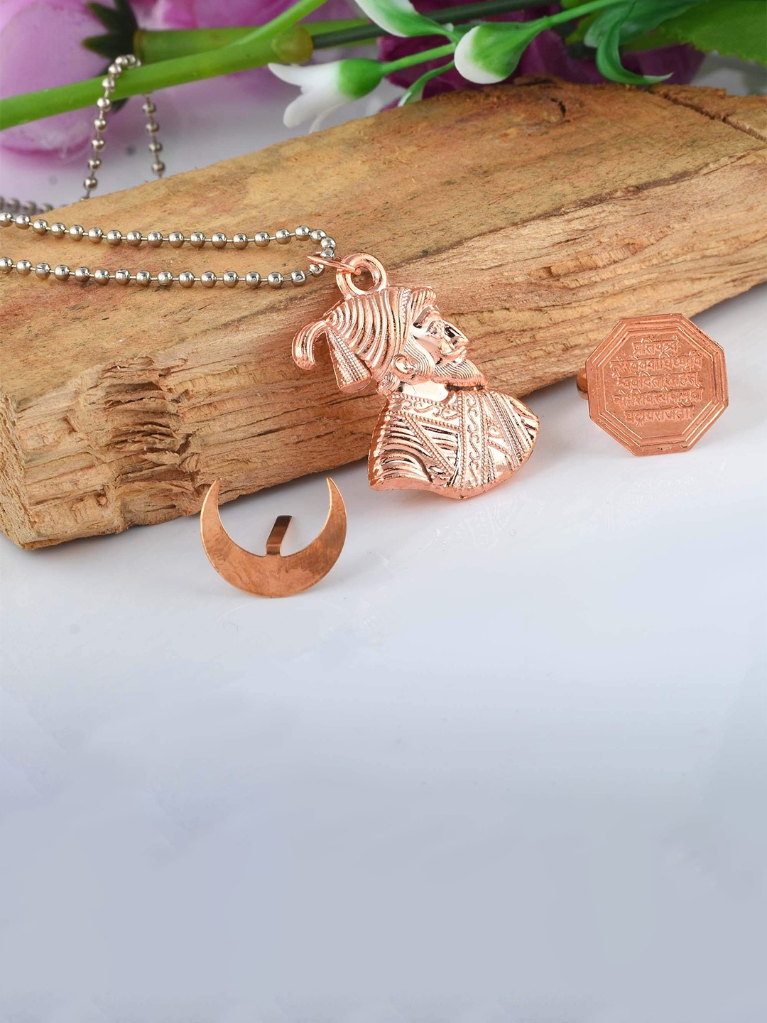 

MEMOIR Set Of 3 Contemporary-Charm Pendants With Chains, Copper