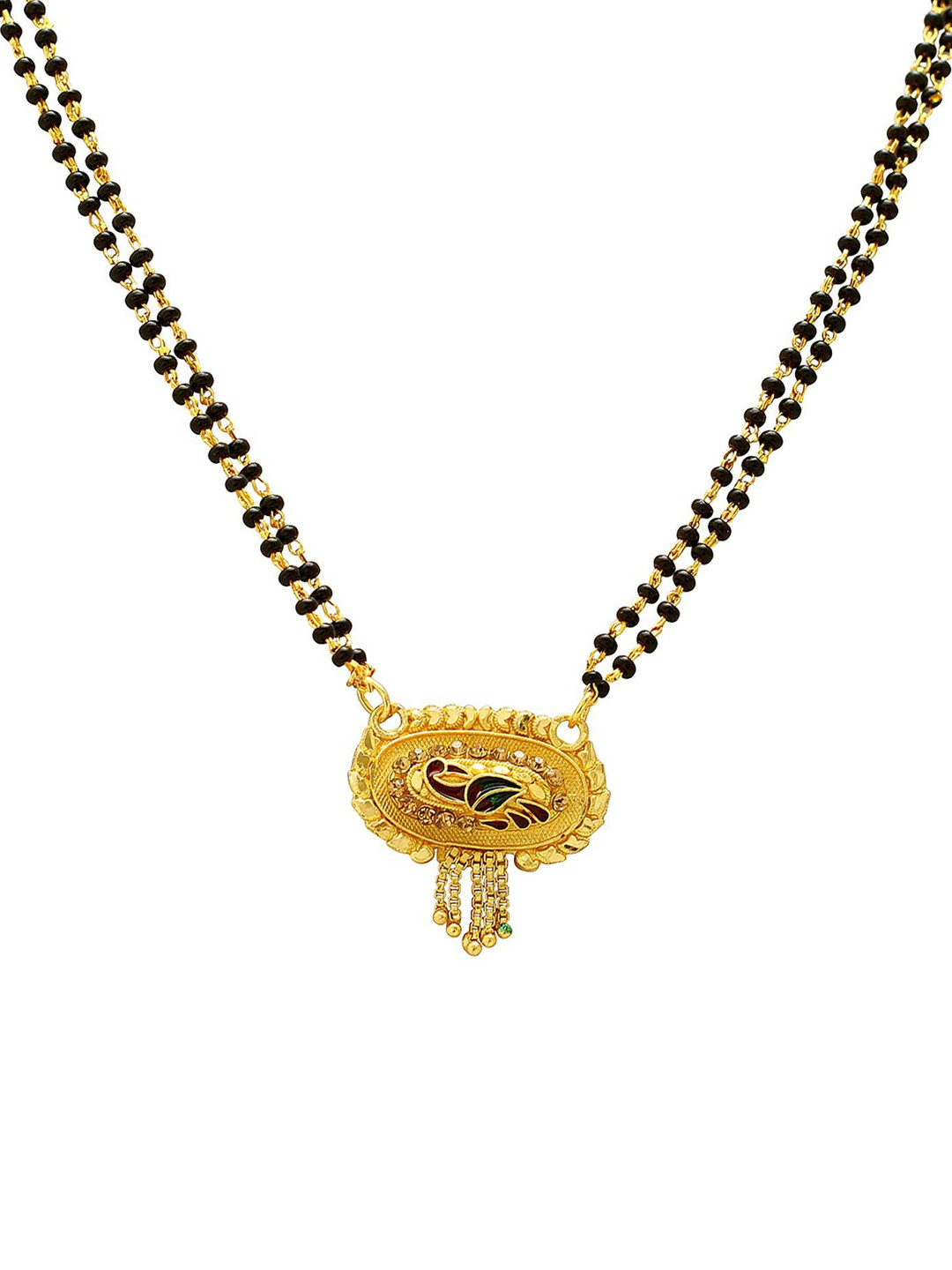 

MEMOIR Gold-Plated Artificial Stones and Beads Mangalsutra