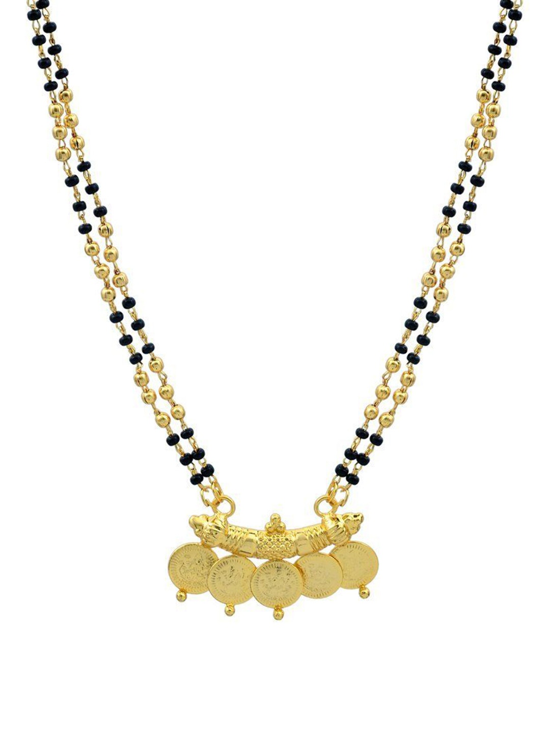

MEMOIR Gold-Plated Stone Studded & Beaded Mangalsutra