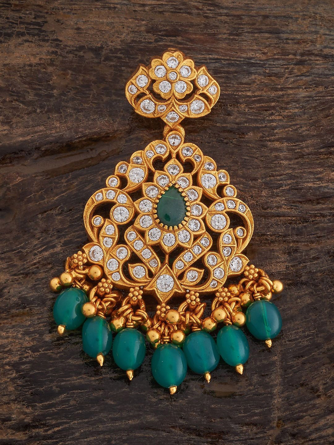 

Kushal's Fashion Jewellery 92.5 Sterling Silver Gold-Plated Contemporary Temple Pendant