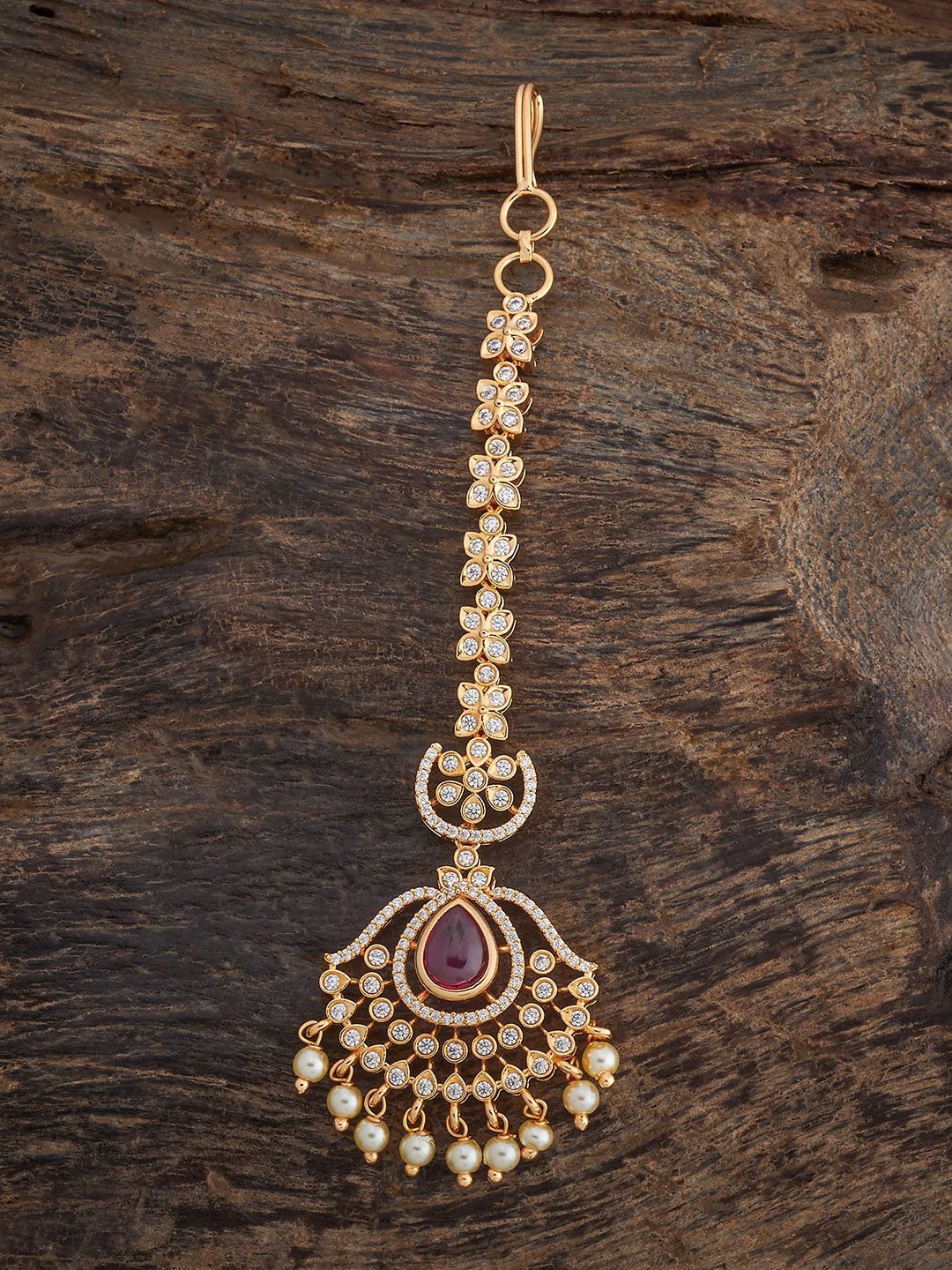 

Kushal's Fashion Jewellery Gold-Plated Maang Tikka