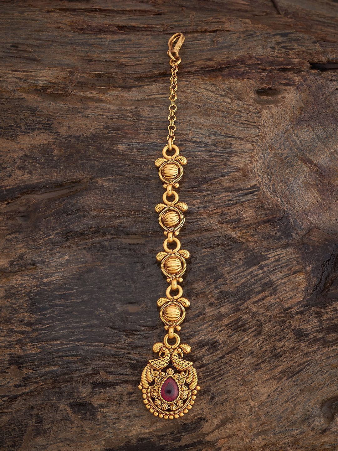 

Kushal's Fashion Jewellery Gold-Plated Maang Tikka