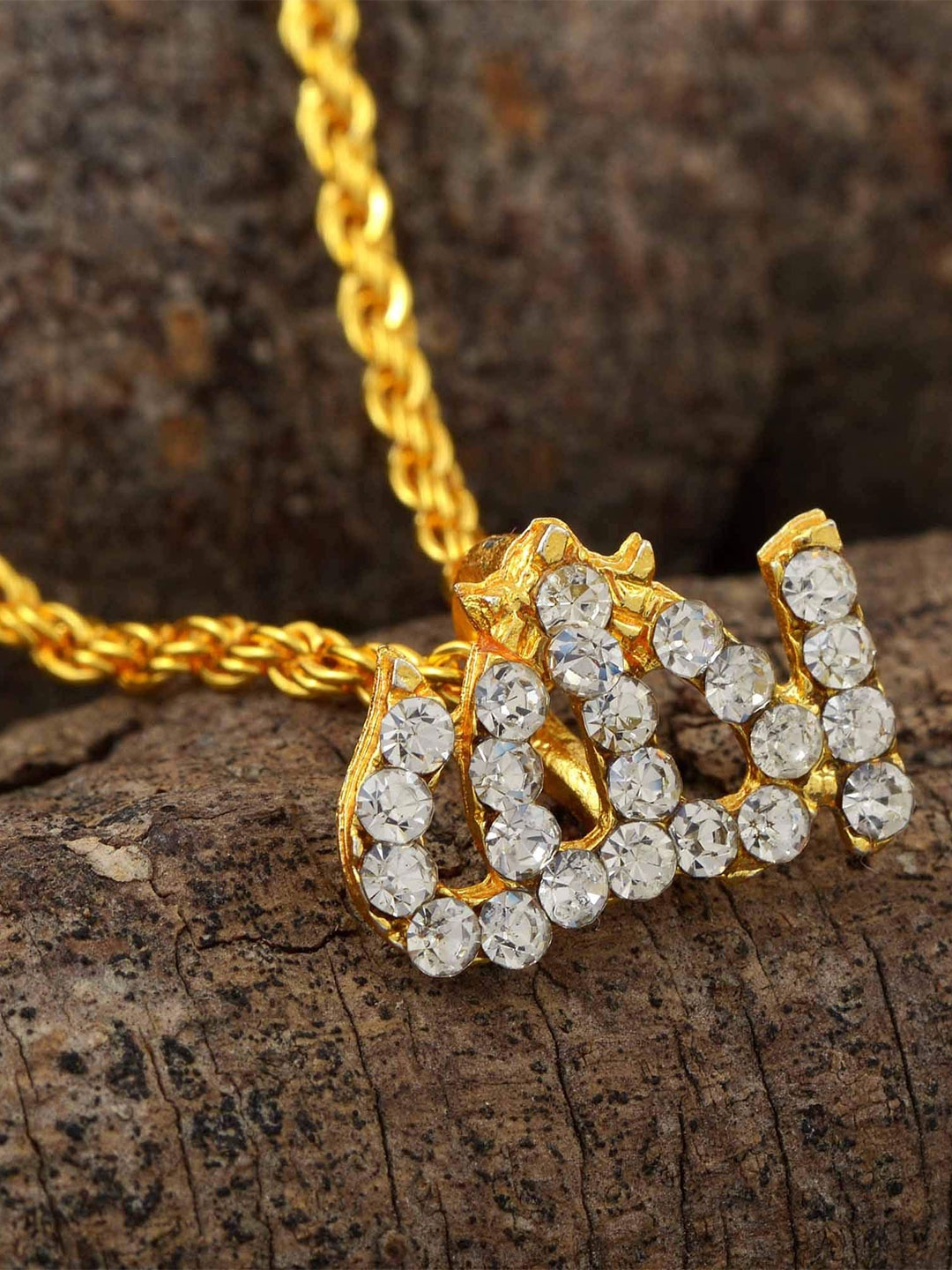 

MEMOIR Brass Gold-Plated Cubic Zirconia Studded Chain