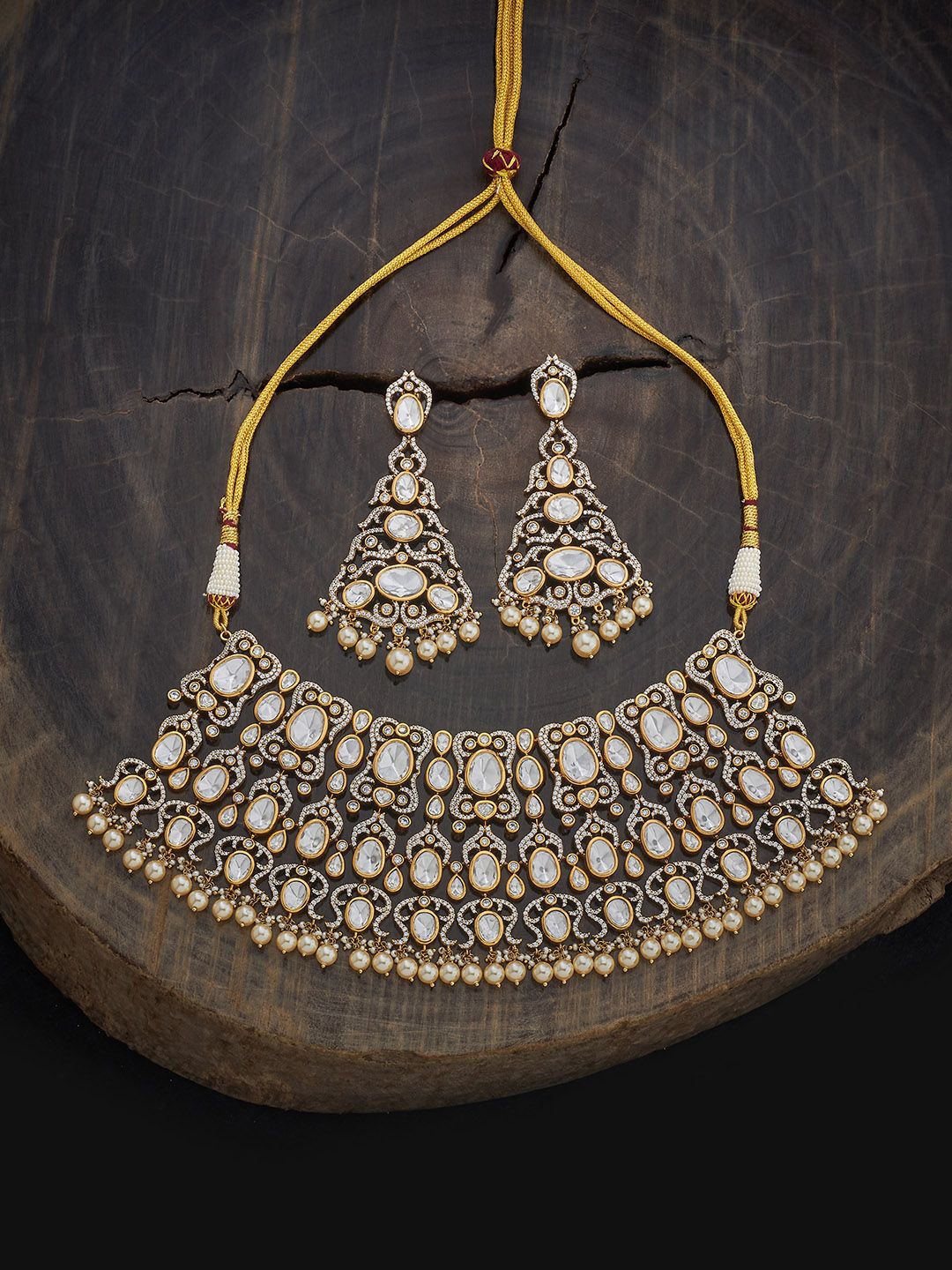 

Kushal's Fashion Jewellery Kundan-Studded Jewellery Set, Gold